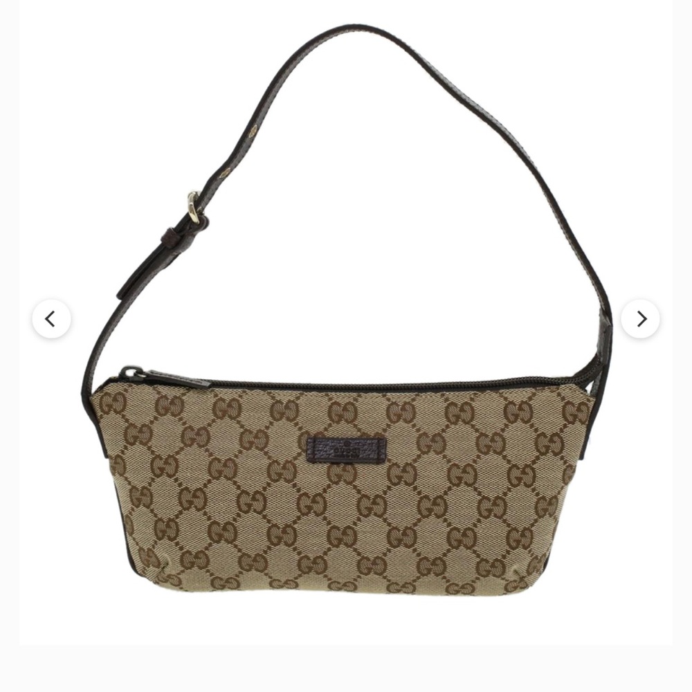 Gucci Tan and Brown Monogram Shoulder Bag
